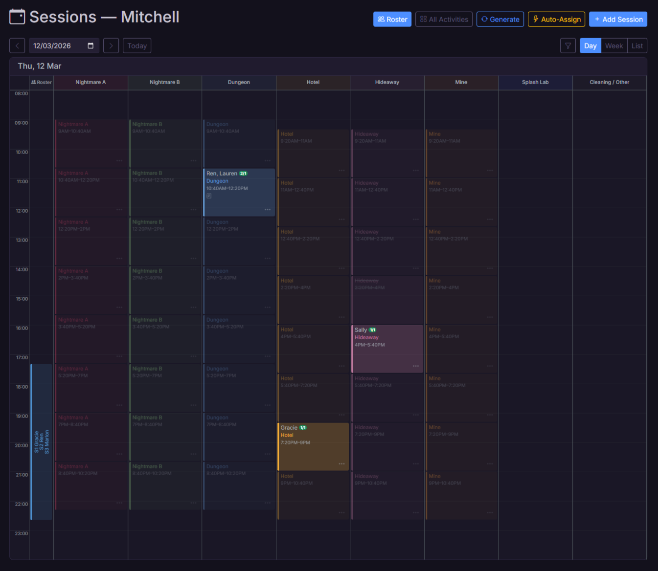 Sessions Timeline